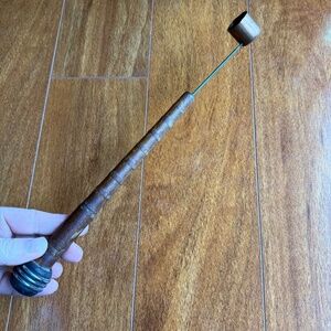 Vintage Candle Snuffer Primitive Homestead Farmhouse Decor 12.5” Long Wooden.